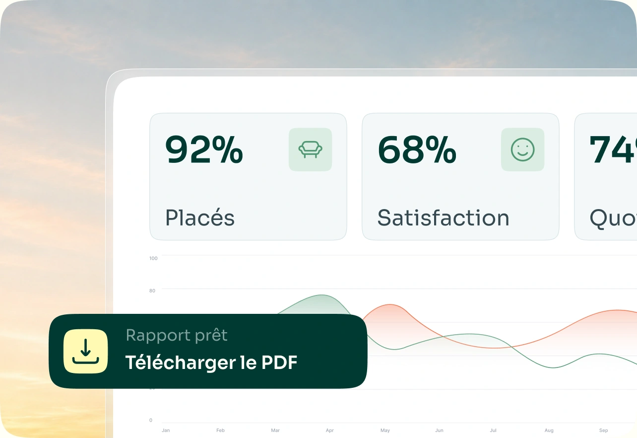 Evenizer report ready to download: 92% of seats allocated, 68% satisfaction