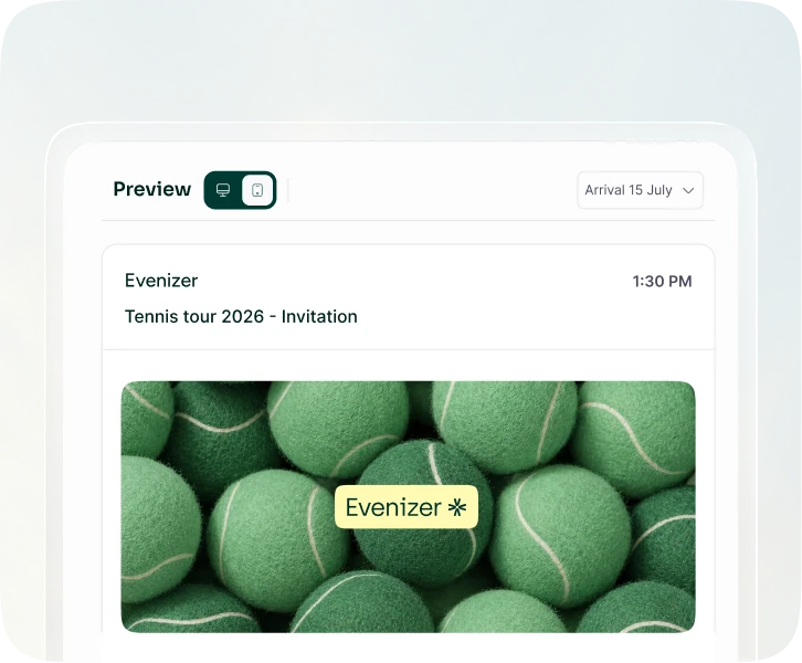 El portal de invitaciones de Evenizer visto por el invitado